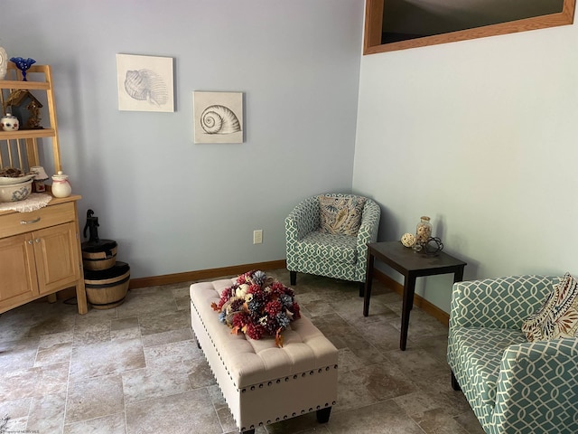 52 Ladder Dr, Mount Clare, WV 26408 - sitting room featuring stone finish floors and baseboards