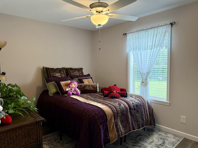 114 Snowy Ridge Rd, Terra Alta, WV 26764 - bedroom featuring wood finished floors and a ceiling fan