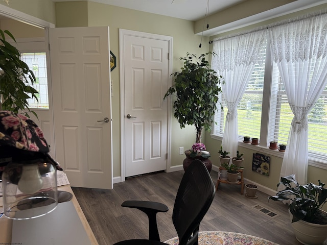 114 Snowy Ridge Rd, Terra Alta, WV 26764 - office with dark wood finished floors and baseboards