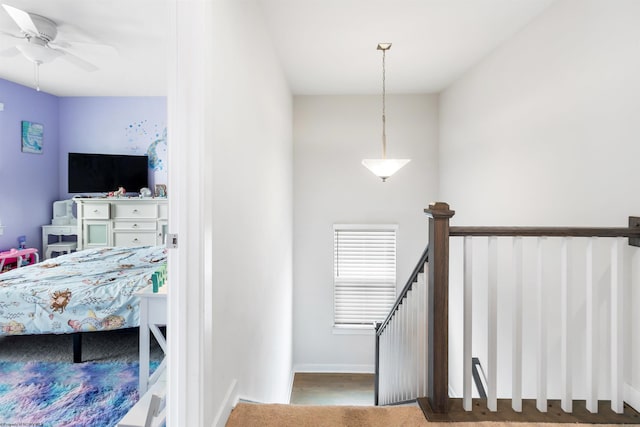 204 Falling Water Ln, Morgantown, WV 26508 - stairway featuring ceiling fan and baseboards