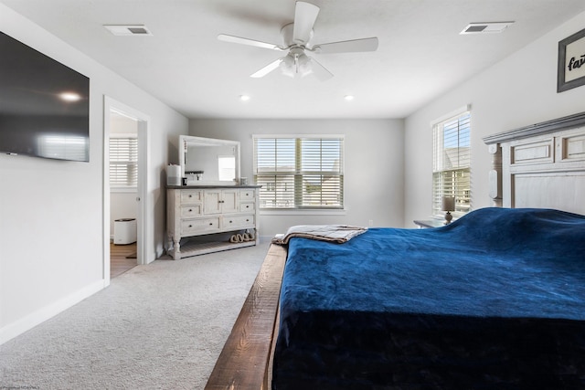 204 Falling Water Ln, Morgantown, WV 26508 - carpeted bedroom featuring ensuite bathroom and ceiling fan