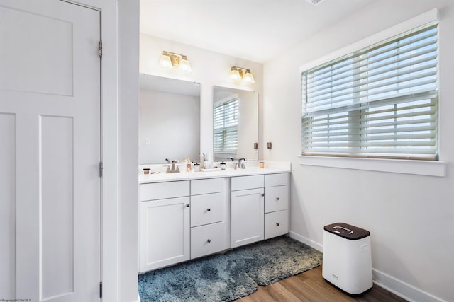 204 Falling Water Ln, Morgantown, WV 26508 - bathroom with wood finished floors and double vanity
