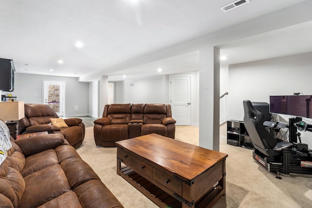 204 Falling Water Ln, Morgantown, WV 26508 - living area featuring light colored carpet and recessed lighting
