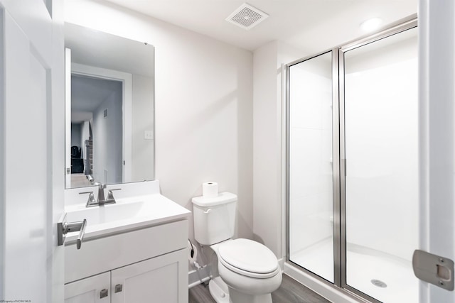 204 Falling Water Ln, Morgantown, WV 26508 - bathroom with vanity, a stall shower, and wood finished floors