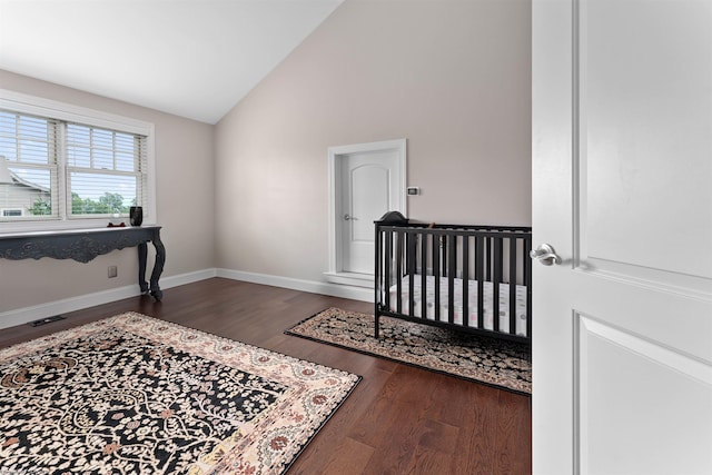 1009 Summit Dr, Morgantown, WV 26508 - bedroom featuring wood finished floors and high vaulted ceiling