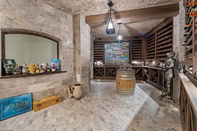 1009 Summit Dr, Morgantown, WV 26508 - wine area with brick patterned floors