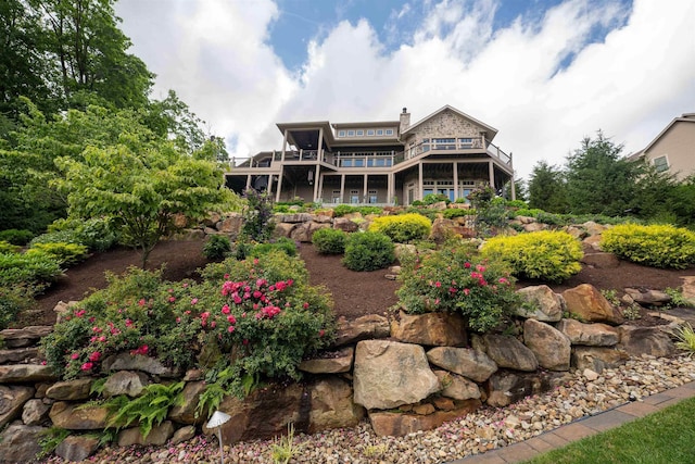 1009 Summit Dr, Morgantown, WV 26508 - rear view of house featuring a chimney