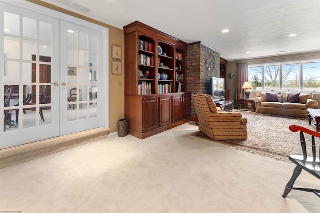 1348 Anderson Ave, Morgantown, WV 26505 - carpeted living area featuring recessed lighting and french doors