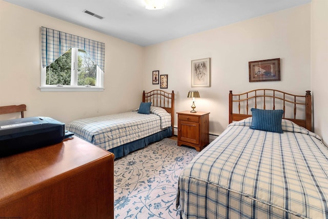 1348 Anderson Ave, Morgantown, WV 26505 - bedroom featuring light carpet and baseboard heating