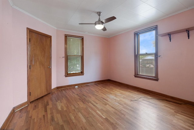 42 Crummitt Ln, Clarksburg, WV 26301 - spare room with crown molding, light wood finished floors, and ceiling fan