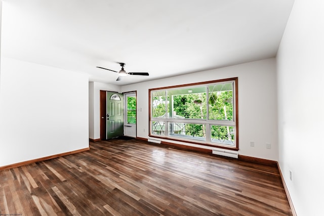 552 White Ave, Morgantown, WV 26501 - spare room with dark wood finished floors and ceiling fan
