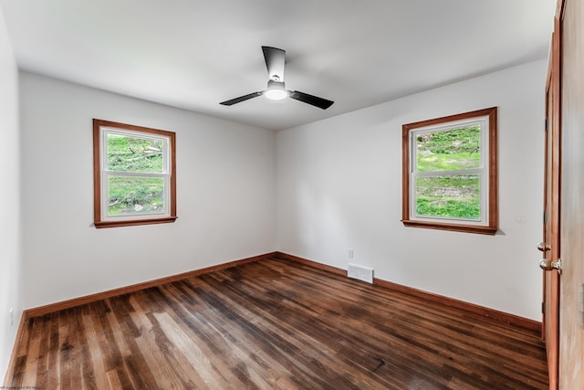 552 White Ave, Morgantown, WV 26501 - spare room featuring dark wood finished floors and ceiling fan