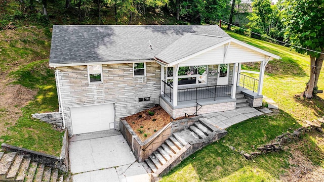 552 White Ave, Morgantown, WV 26501 - view of front of property featuring an attached garage, a shingled roof, stone siding, and concrete driveway