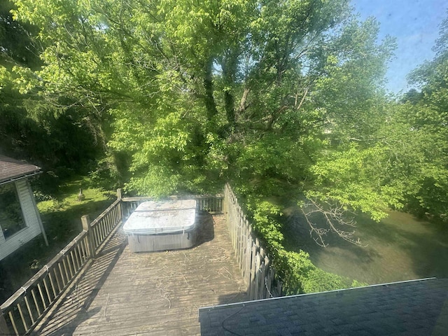 113 Buckhannon Ave, Clarksburg, WV 26301 - wooden deck with a hot tub