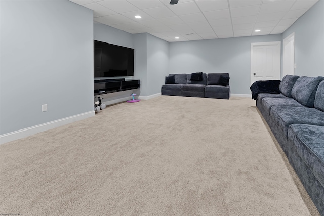 901 Suncrest Pl, Morgantown, WV 26505 - carpeted living area with recessed lighting and a drop ceiling