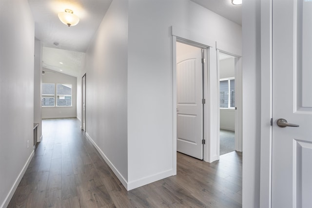 8509 Ashen Dr, Pasco, WA 99301 - corridor featuring dark wood finished floors and lofted ceiling