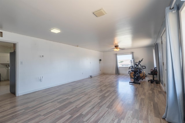 208 E 2nd, La Crosse, WA 99143 - empty room featuring wood finished floors and ceiling fan
