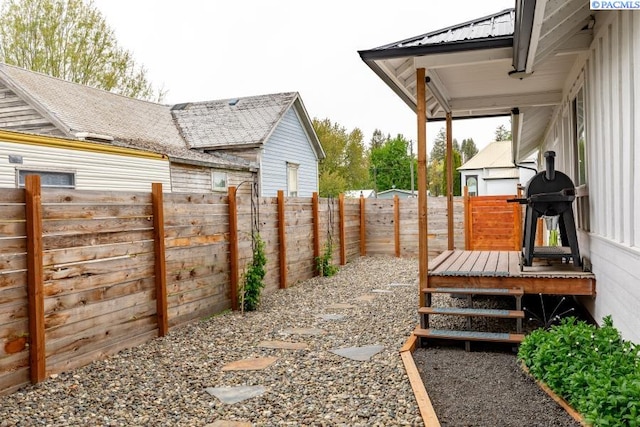 501 W California St, Garfield, WA 99130 - fenced backyard featuring a wooden deck