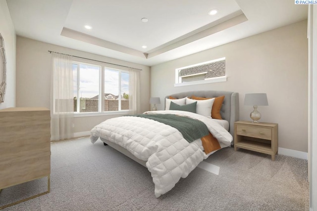 12110 Dunsmuir Dr, Pasco, WA 99301 - carpeted bedroom featuring recessed lighting and a tray ceiling