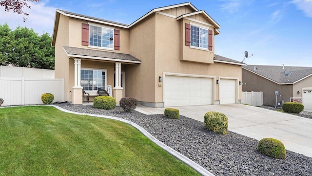 5801 Thistledown Dr, Pasco, WA 99301 - traditional-style house with stucco siding, driveway, and an attached garage