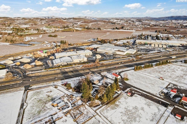 aerial view featuring a mountain view