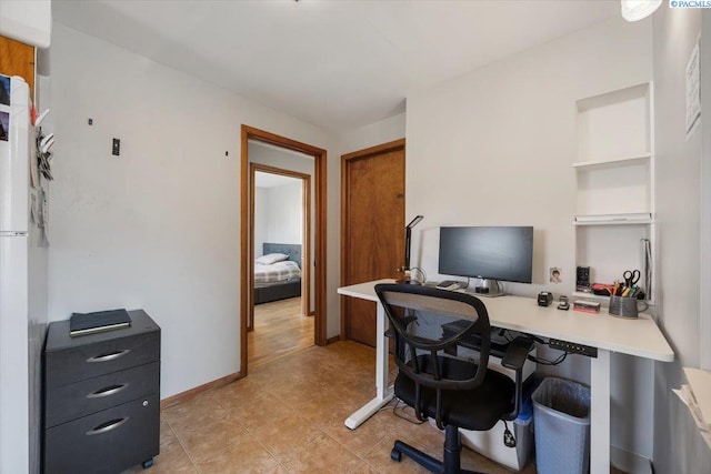 office area with baseboards