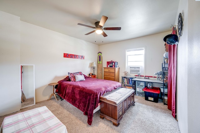 1804 Cedar St, Colfax, WA 99111 - bedroom with light carpet, cooling unit, and ceiling fan