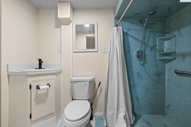 1807 Stevens Dr, Richland, WA 99354 - full bath featuring a marble finish shower, toilet, and a sink