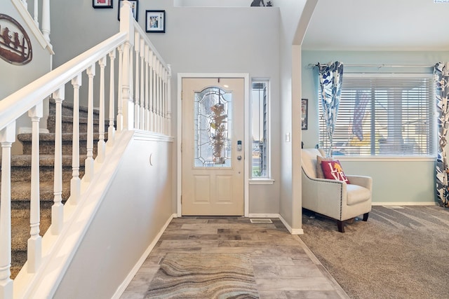 view of carpeted entryway