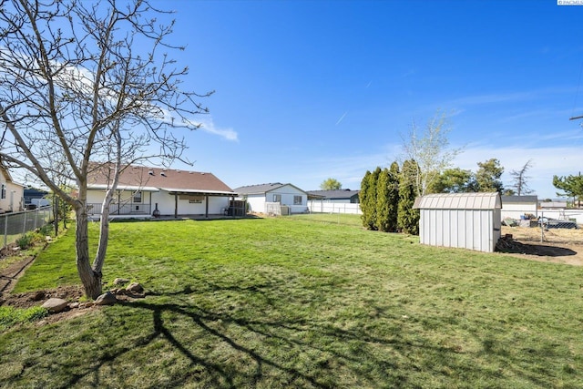 326 Casi Ct, Prosser, WA 99350 - view of yard with a fenced backyard, an outdoor structure, and a storage shed