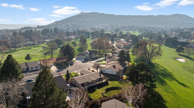 birds eye view of property featuring a residential view and a mountain view