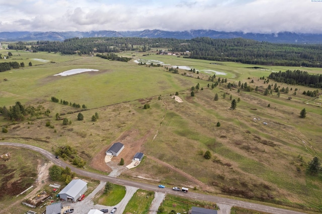 bird's eye view with a rural view and a mountain view
