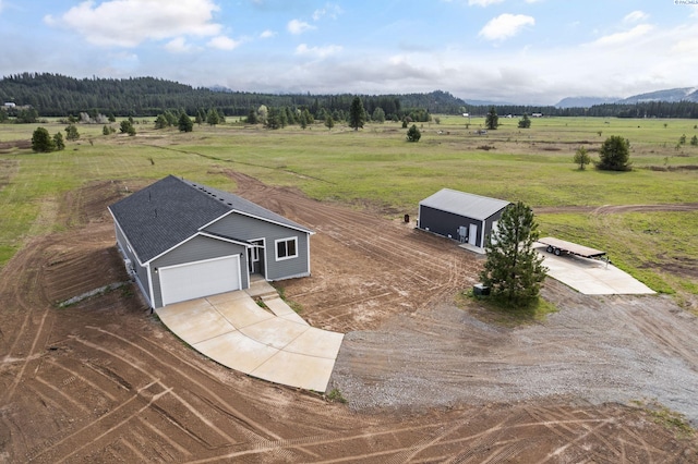 aerial view featuring a rural view