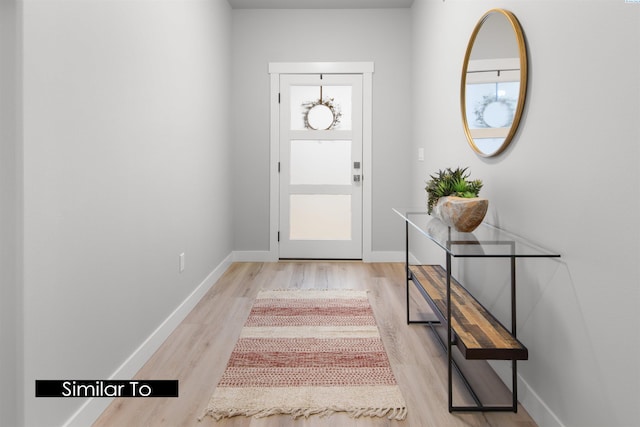 entryway with light hardwood / wood-style flooring and a healthy amount of sunlight