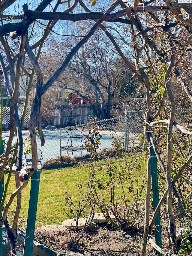 view of yard with fence