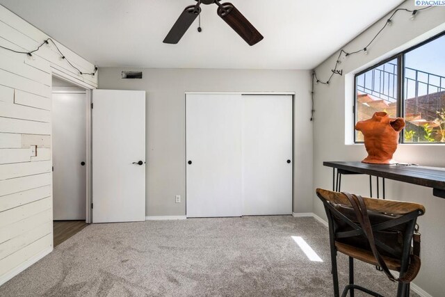 2913 W John Day Ave Unit D102, Kennewick, WA 99336 - carpeted bedroom with a closet, ceiling fan, and baseboards