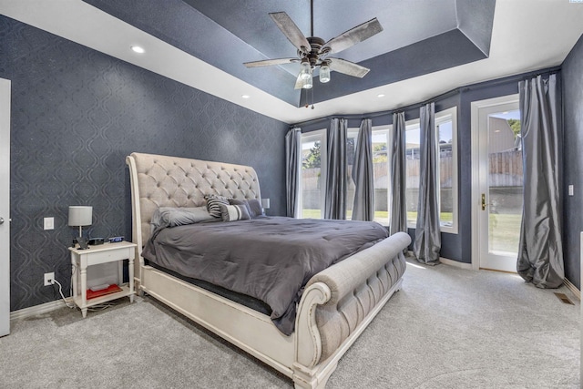 3501 W 42nd Ave, Kennewick, WA 99337 - bedroom with carpet floors, access to outside, baseboards, and recessed lighting
