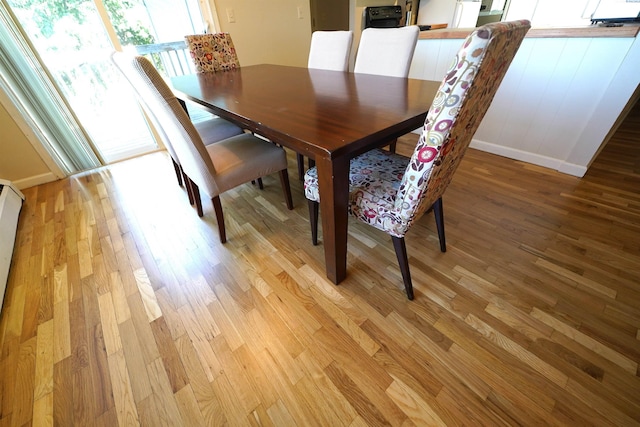 unfurnished dining area featuring light hardwood / wood-style floors