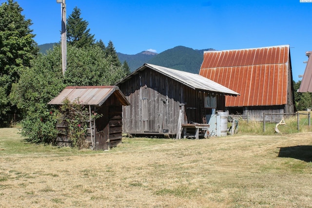 215 Kehoe Rd, Randle, WA 98377 - view of outdoor structure with a yard and a mountain view