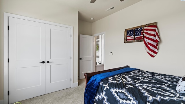 6012 W 31st Ave, Kennewick, WA 99336 - bedroom with carpet, a closet, and a ceiling fan