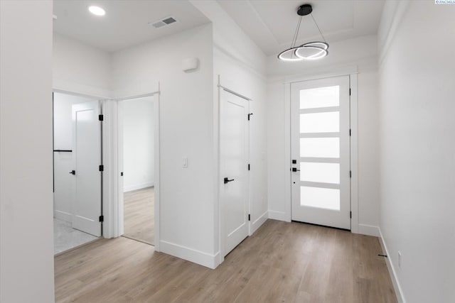 entryway featuring light hardwood / wood-style floors