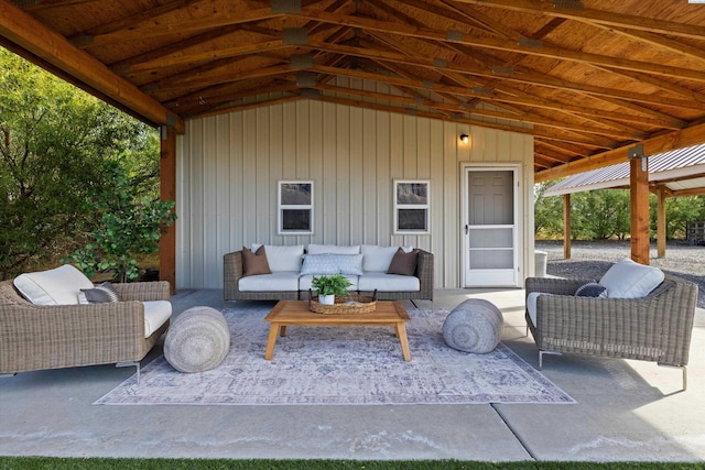 view of patio with an outdoor hangout area