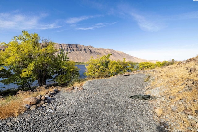 mountain view with a water view