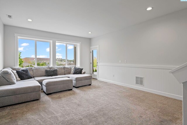 living room featuring carpet floors