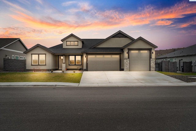 view of front of home with a garage