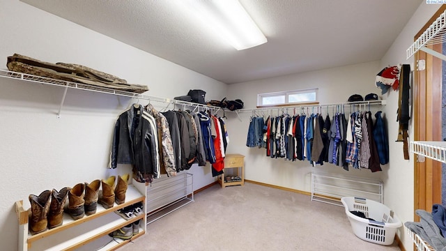 spacious closet with carpet floors