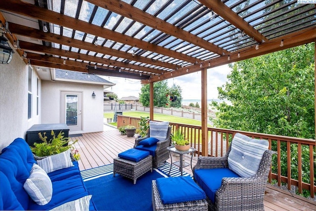 87021 Summit View Dr, Kennewick, WA 99338 - deck with a pergola and outdoor lounge area