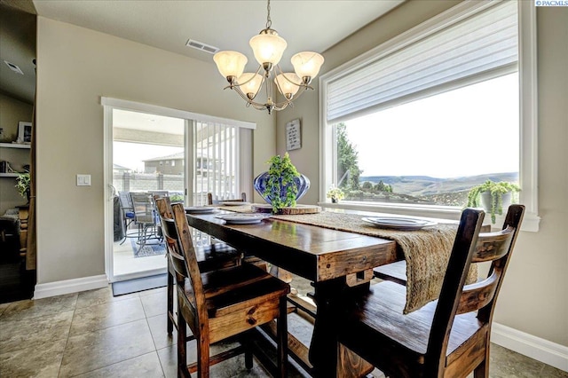 87021 Summit View Dr, Kennewick, WA 99338 - dining area with a chandelier and baseboards