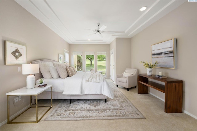 1209 W Canyon Lakes Dr, Kennewick, WA 99337 - carpeted bedroom with recessed lighting and ceiling fan
