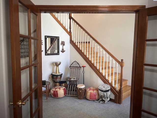 3405 S Johnson St, Kennewick, WA 99337 - stairway featuring tile patterned floors and french doors